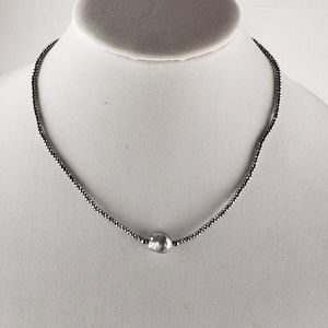 Pearl & metal bead necklace-NWOT